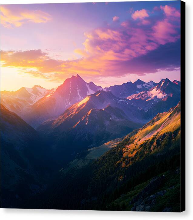 Distant Peaks - Canvas Print