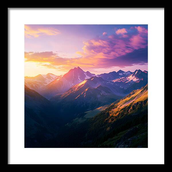 Distant Peaks - Framed Print