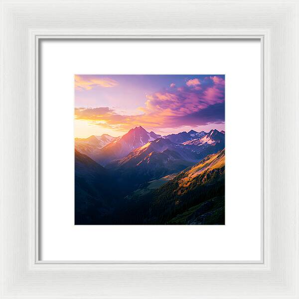 Distant Peaks - Framed Print
