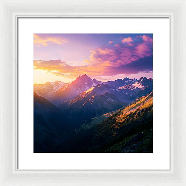 Distant Peaks - Framed Print