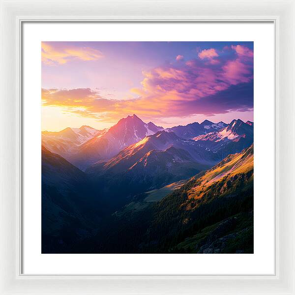 Distant Peaks - Framed Print