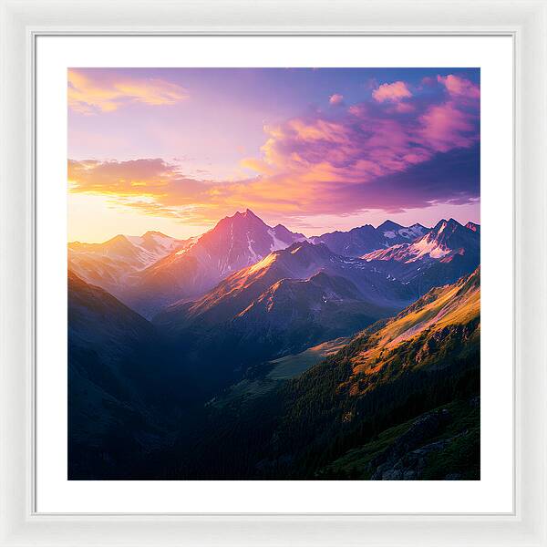 Distant Peaks - Framed Print