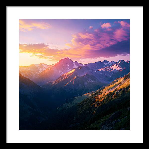 Distant Peaks - Framed Print