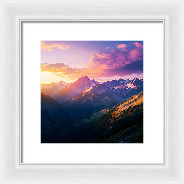 Distant Peaks - Framed Print