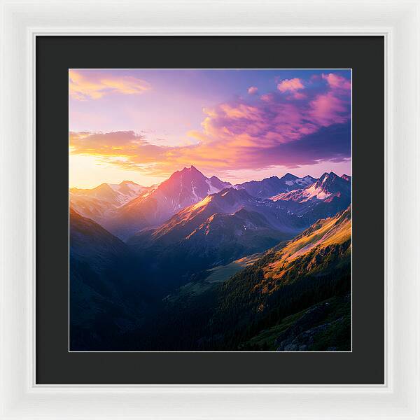 Distant Peaks - Framed Print
