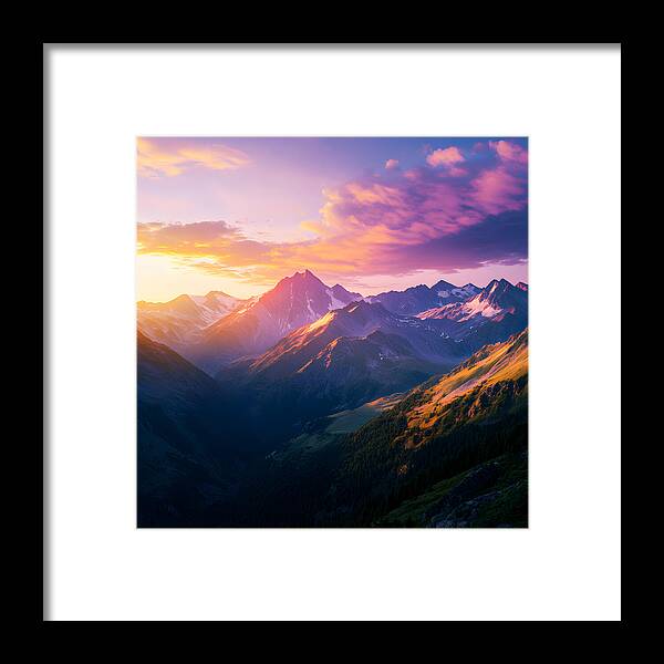 Distant Peaks - Framed Print
