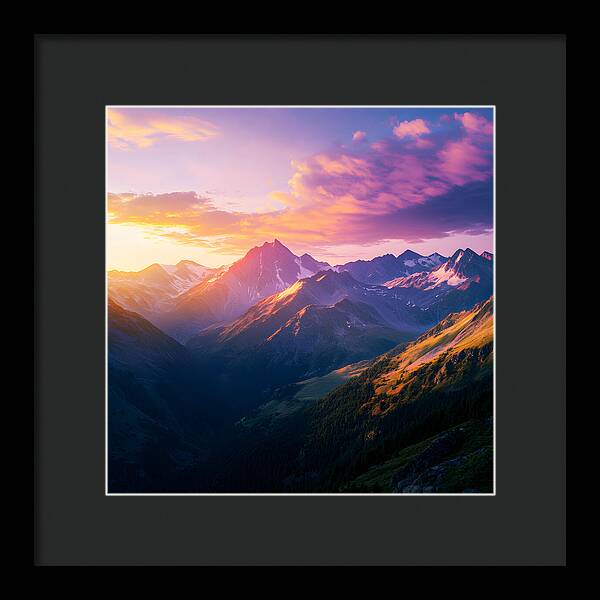 Distant Peaks - Framed Print