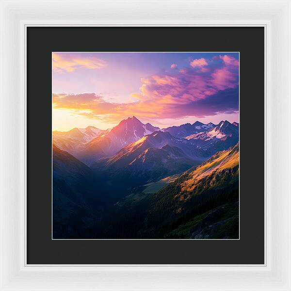 Distant Peaks - Framed Print