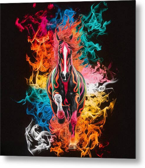 Flameborn Stallion - Metal Print