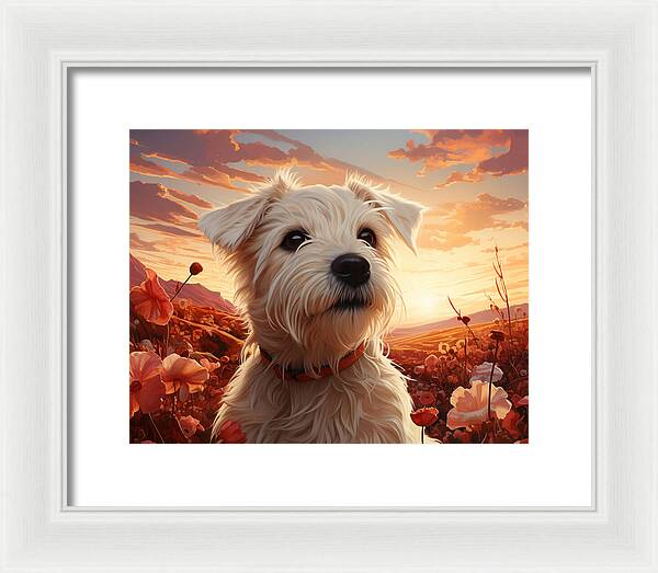 Floral Furry Friend - Framed Print