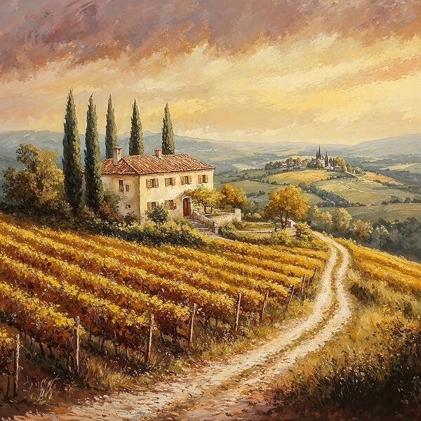 Golden Fields of Tuscany - Art Print