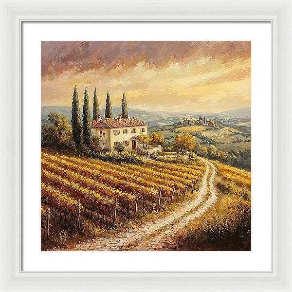 Golden Fields of Tuscany - Framed Print