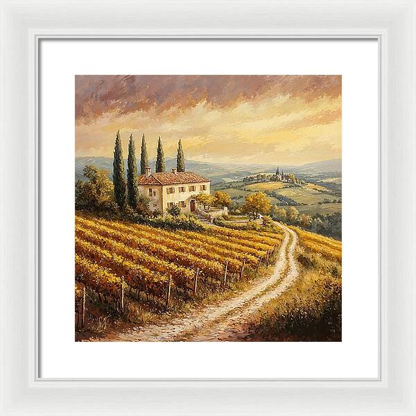 Golden Fields of Tuscany - Framed Print