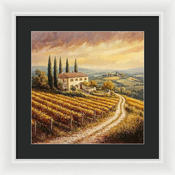 Golden Fields of Tuscany - Framed Print