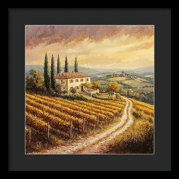 Golden Fields of Tuscany - Framed Print