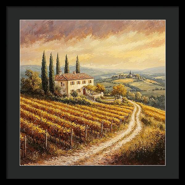Golden Fields of Tuscany - Framed Print
