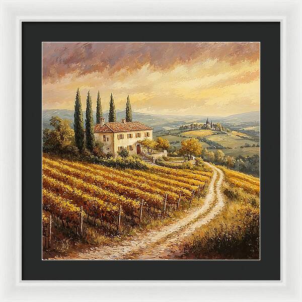 Golden Fields of Tuscany - Framed Print