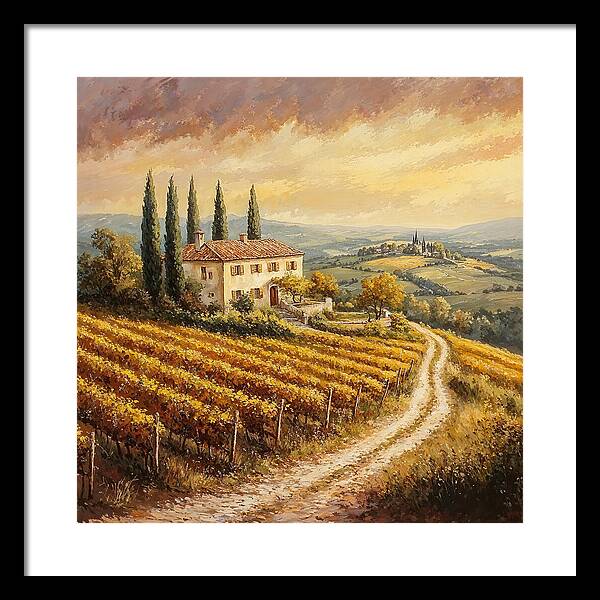 Golden Fields of Tuscany - Framed Print