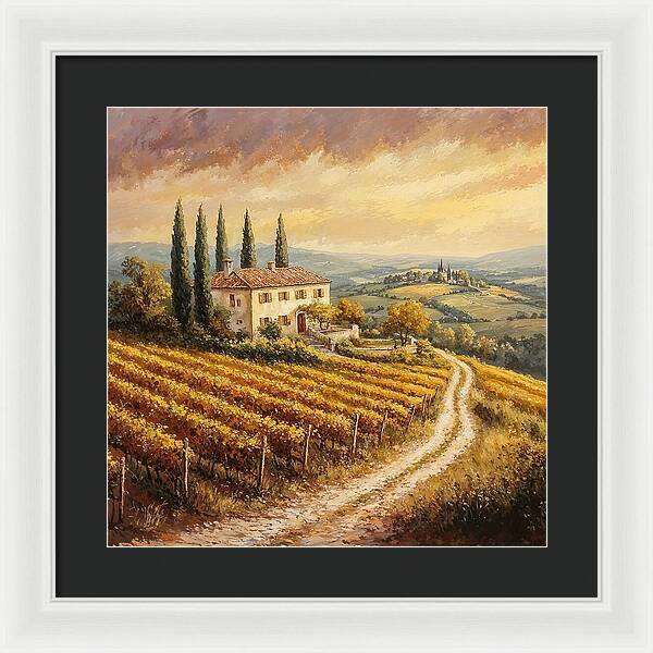 Golden Fields of Tuscany - Framed Print