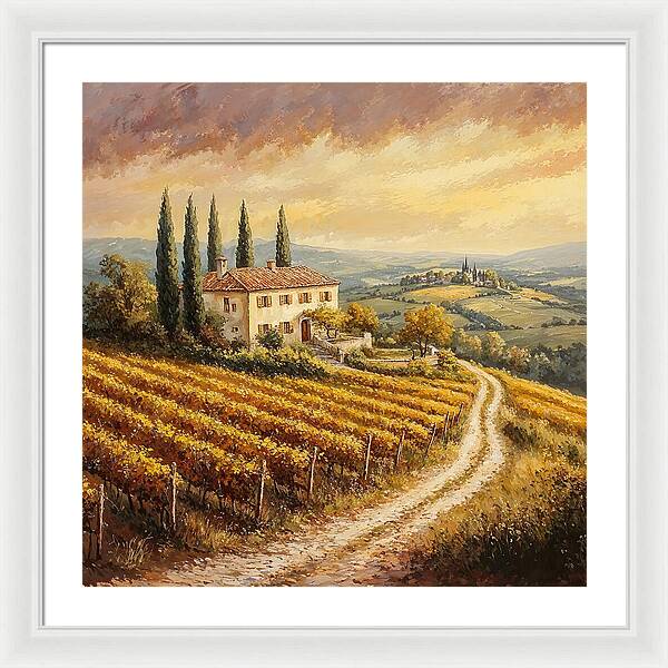 Golden Fields of Tuscany - Framed Print