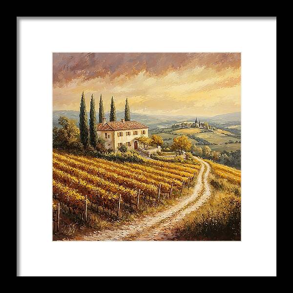 Golden Fields of Tuscany - Framed Print