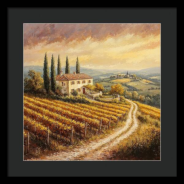 Golden Fields of Tuscany - Framed Print