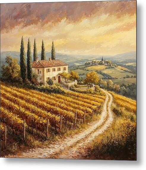 Golden Fields of Tuscany - Metal Print