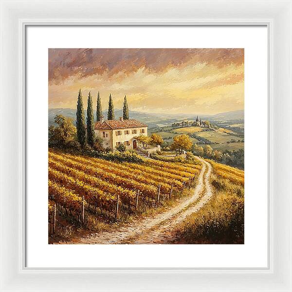 Golden Fields of Tuscany - Framed Print