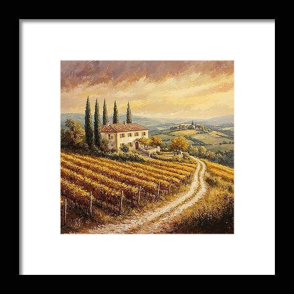 Golden Fields of Tuscany - Framed Print