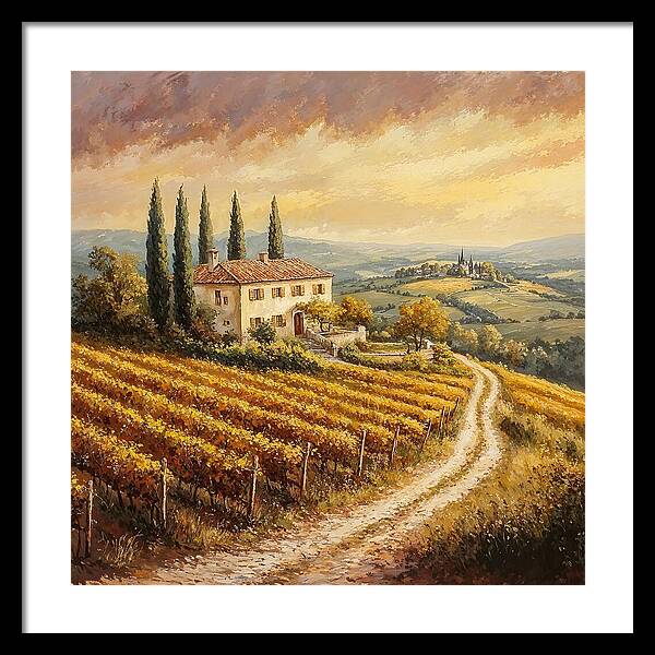 Golden Fields of Tuscany - Framed Print
