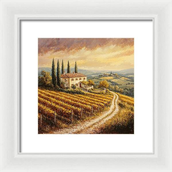 Golden Fields of Tuscany - Framed Print