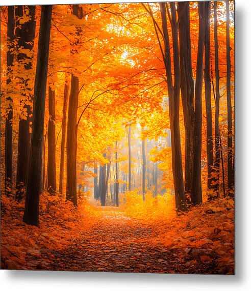 Golden Pathway - Metal Print