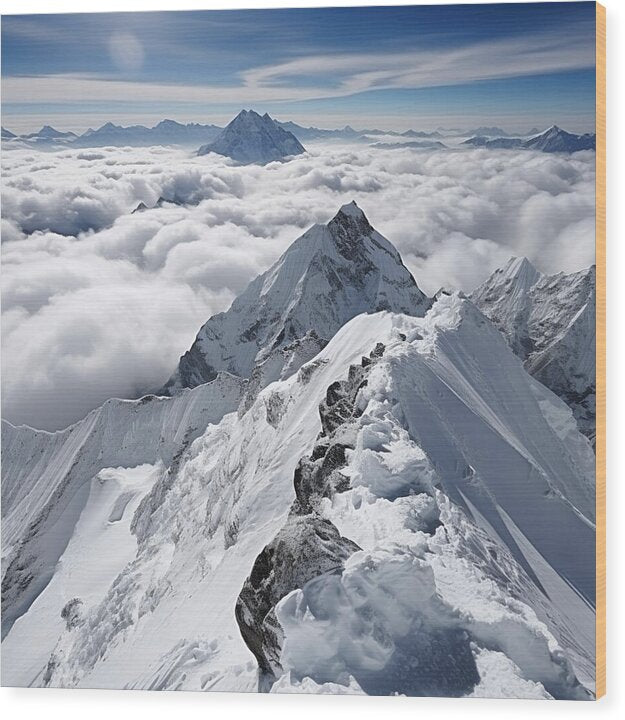 Heavenly Peaks - Wood Print