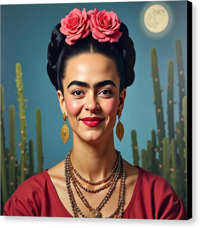 La Luna y la Flor - Canvas Print
