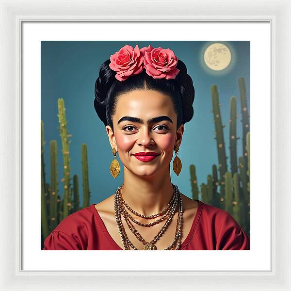 La Luna y la Flor - Framed Print