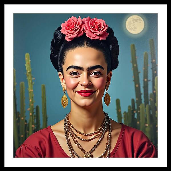 La Luna y la Flor - Framed Print