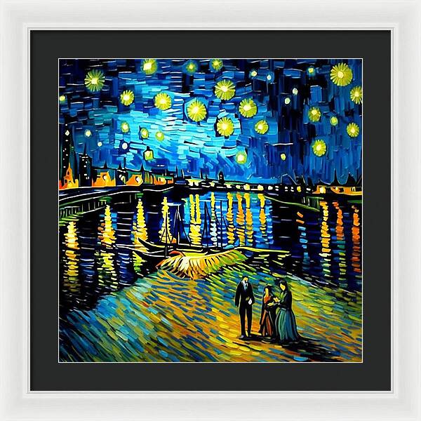 Lakeside Echoes of Starry Skies - Framed Print