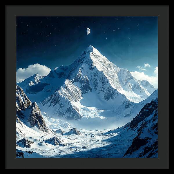 Lunar Peak - Framed Print