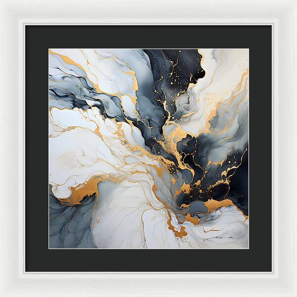 Marbleized Gold Rush - Framed Print