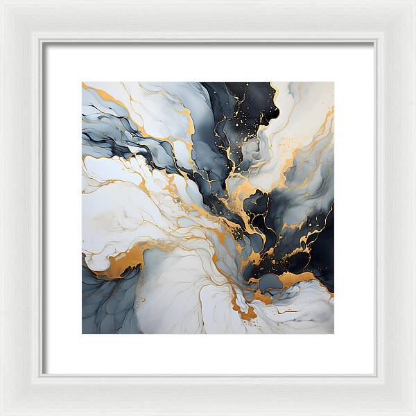 Marbleized Gold Rush - Framed Print