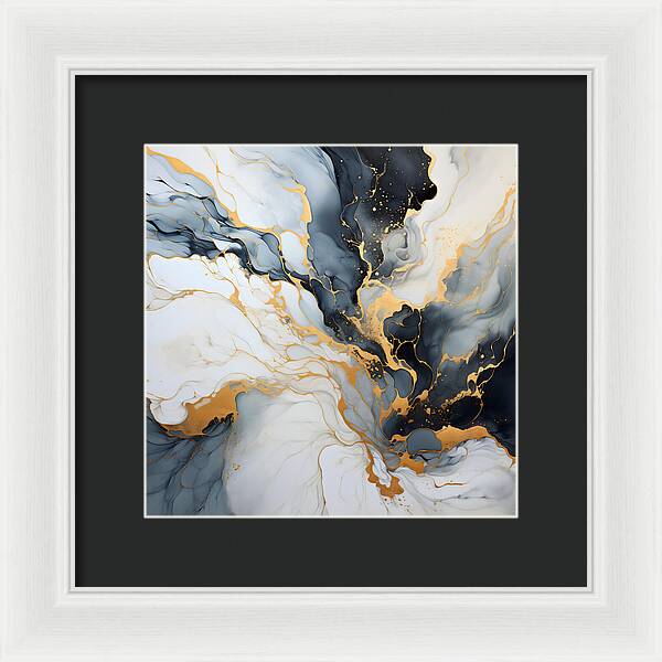 Marbleized Gold Rush - Framed Print