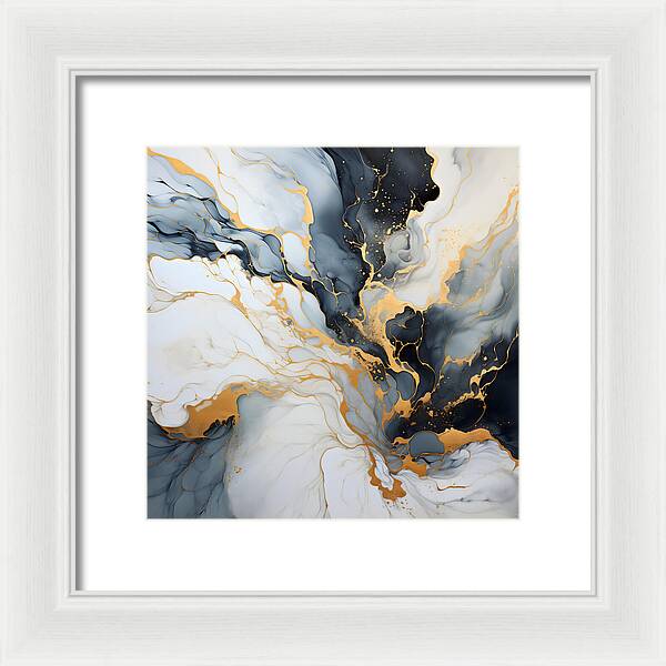 Marbleized Gold Rush - Framed Print