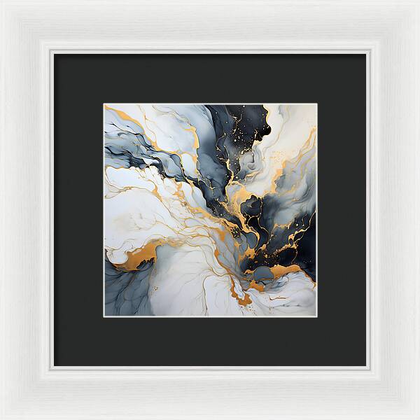Marbleized Gold Rush - Framed Print