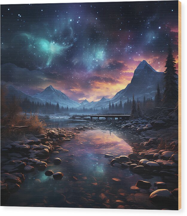 Midnight Mirage - Wood Print