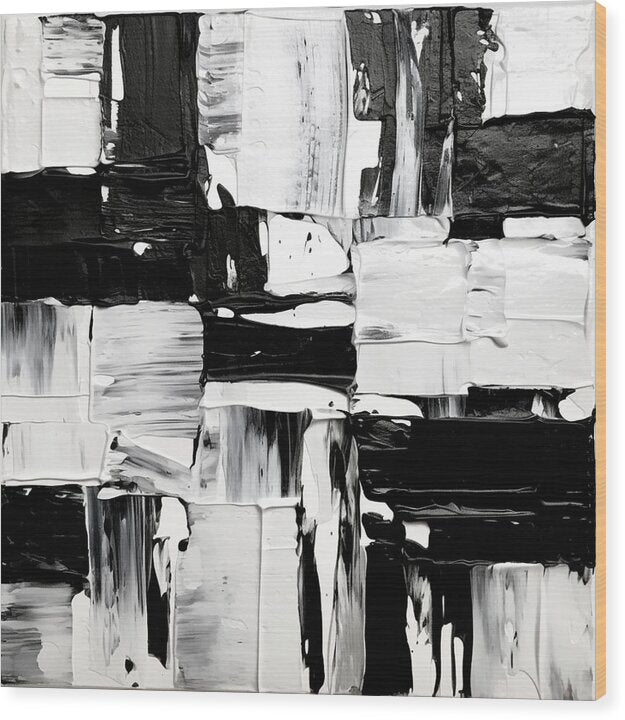 Monochrome Mosaic - Wood Print