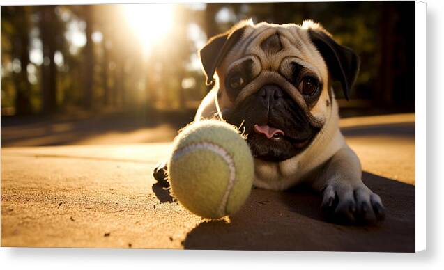 Playful Pugshine - Canvas Print
