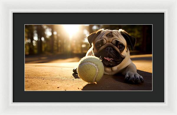 Playful Pugshine - Framed Print