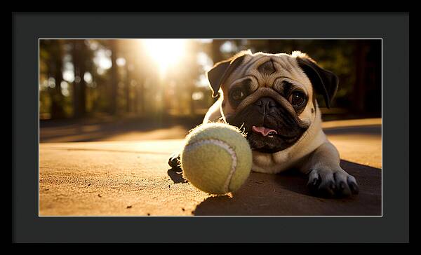 Playful Pugshine - Framed Print
