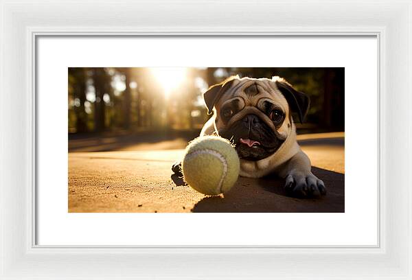 Playful Pugshine - Framed Print