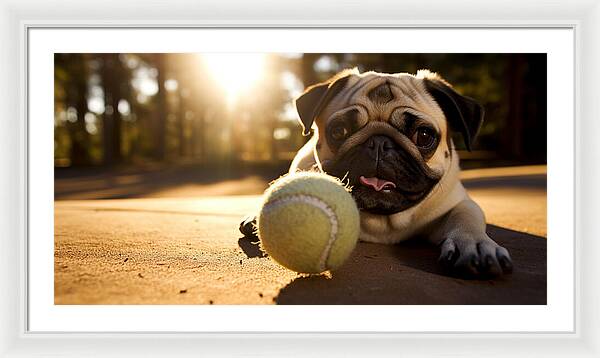 Playful Pugshine - Framed Print